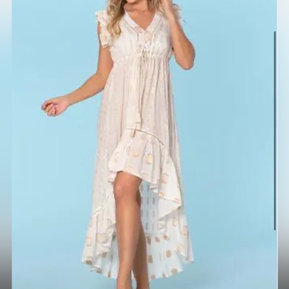 #126 $136 Retail Cotton High Low Cover Up